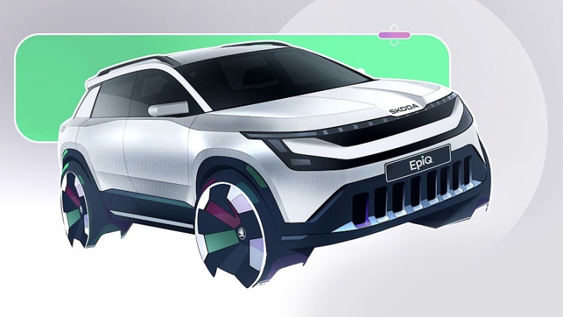Skoda показала интерьер нового кроссовера Epiq на первых эскизах