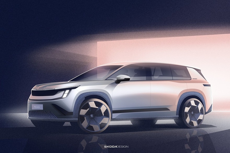 Большой кроссовер Skoda Peaq: показан интерьер